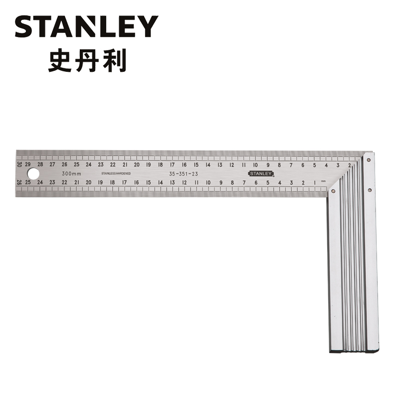 史丹利(Stanley)铝座不锈钢直角尺