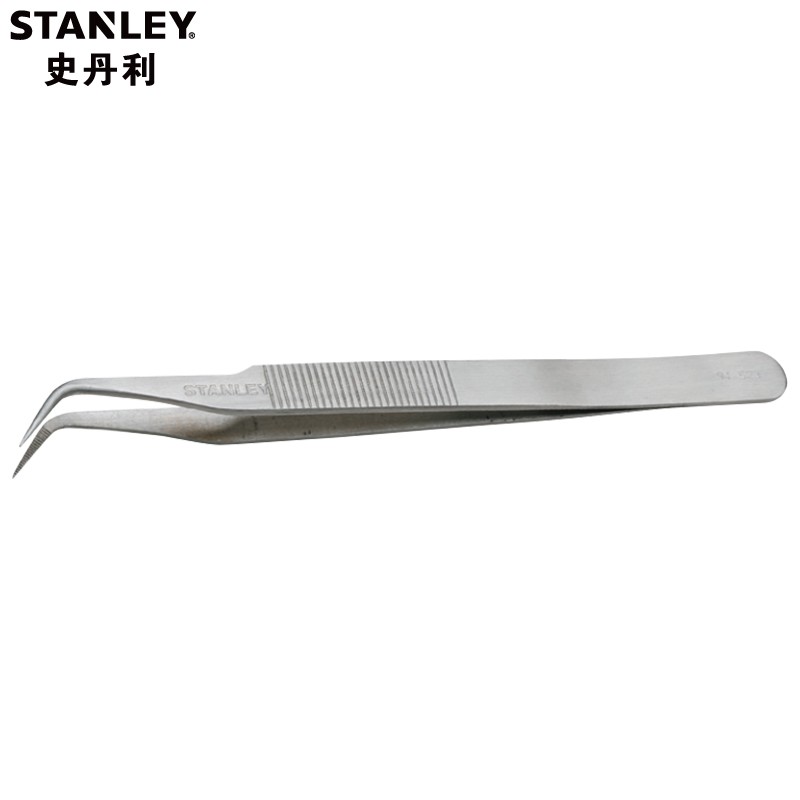 史丹利(Stanley)弯头防滑长镊子